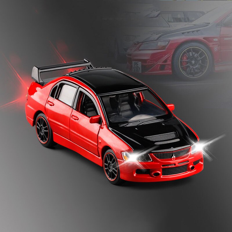 1/32 Mitsubishi EVO 9 IX Sports Cars Toy Alloy Die Cast Metal Casting Sound Light Model Toys Car For Collection: 02