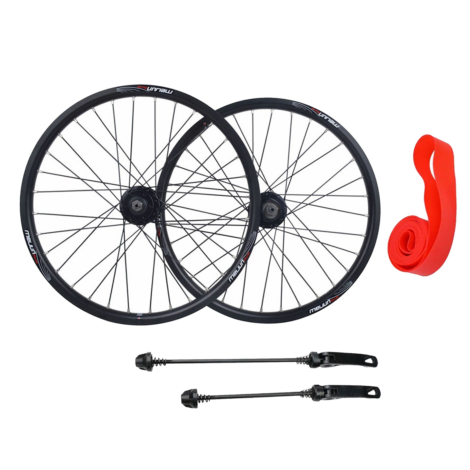 20 inch Folding Bike Wheel 20x1.25-2.215 Bicycle Wheelset Schrader Valve Disc Brake 32H Hub Wheels & Quick Release Skewer