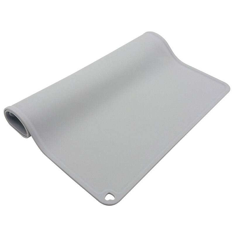 Food Grade Siliconen Placemat Voedsel Matten Waterdicht Anti Slip Lekvrij Tafel Mat Huisdier Voedsel Pads Coaster Keuken Accessaries: Light Grey