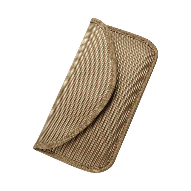 Anti Diefstal Autosleutel Protector Faraday Tas Gps Rfid Signal Blokkeren Bag Mobiele Telefoon Signaal Afscherming Pouch Anti Kopie Kaart houder: khaki