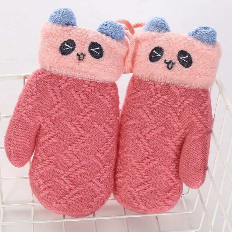 Handschuh samt warme stricken baby handschuhe mädchen jungen winter kinder kleinkind cartoon handschuhe Erdbeere ananas muster günstige