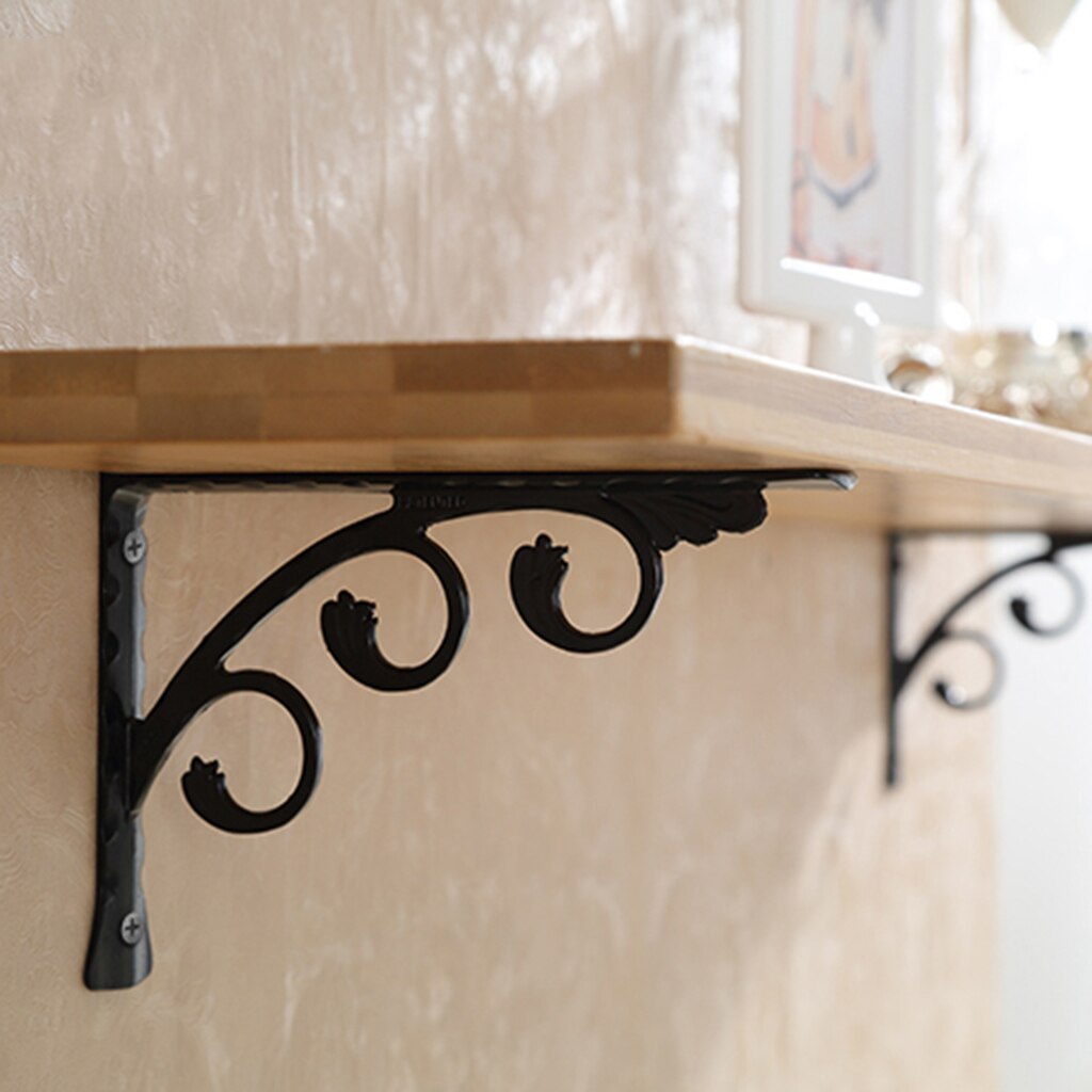 European Style L Shaped Metal Shelf Brackets, Heavy Duty Floating Shelf Support Brackets, Modern Rustic Wall Shelf Brackets