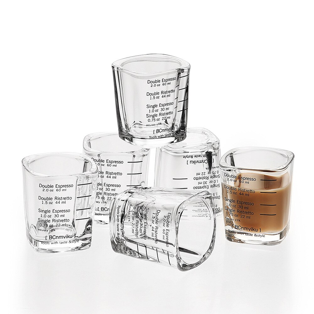 Tasse carrée en verre de 60ml, tasse à mesurer graduée, concentré, expresso, café, Pot à lait