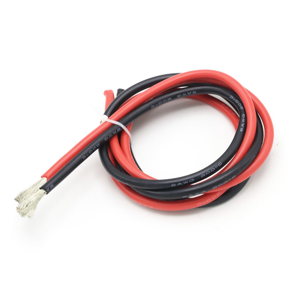 2 meter Silicon Wire 8 10 12 14 16 18 20 22AWG Heatproof Soft Silicone Silica Gel Wire Cable (1meter Red+1meter Black) )