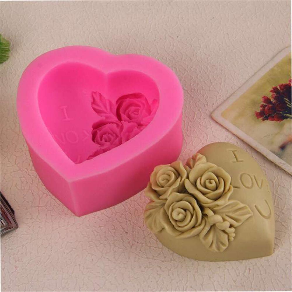 Rose Bloemen Zeep Mold Chocolate Cake Decorating Gereedschap Bakken Fondant Siliconen Mal Diy Handgemaakte Zeep Maken Kaars Hars Mallen