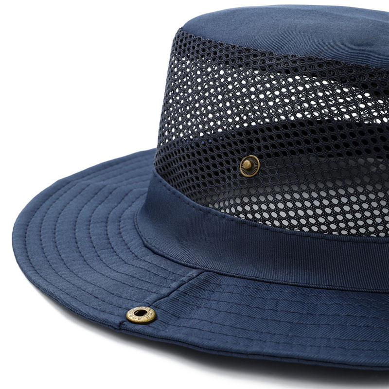 Gorra de pescador de malla plegable para hombre y mujer, sombrero de cubo transpirable para playa al aire libre, playa, playa, senderismo, verano, L9