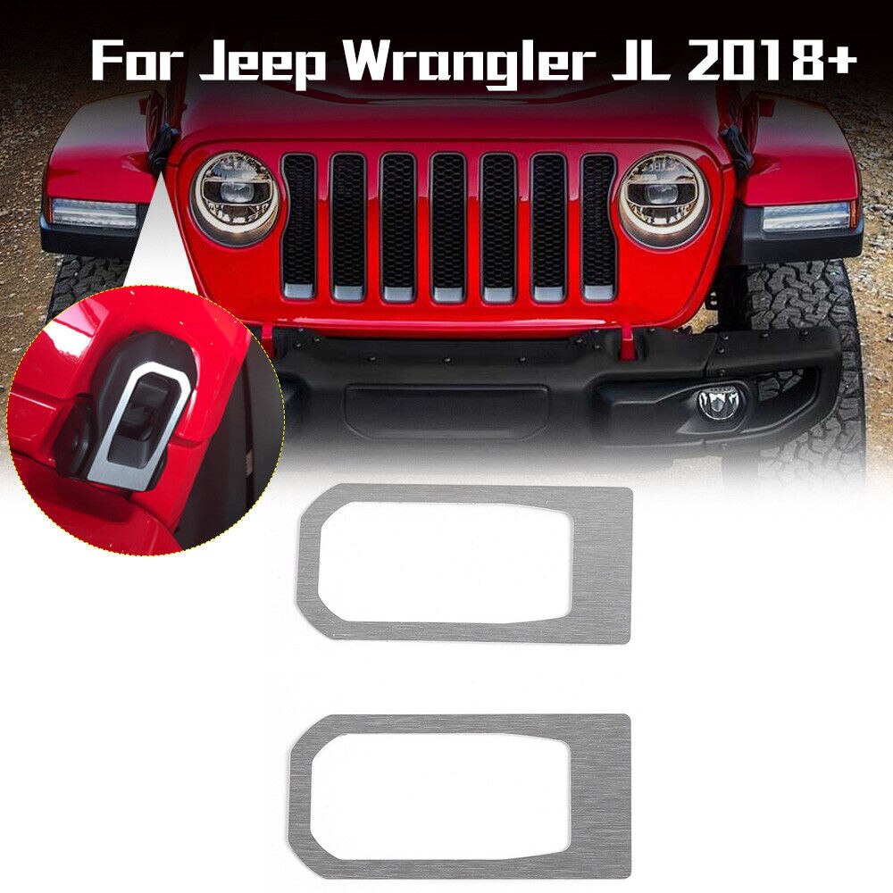 Hood Catch Latch Locking Lock Decoration Trim Cover for Jeep Wrangler JL Sliver for Jeep Wrangler JL
