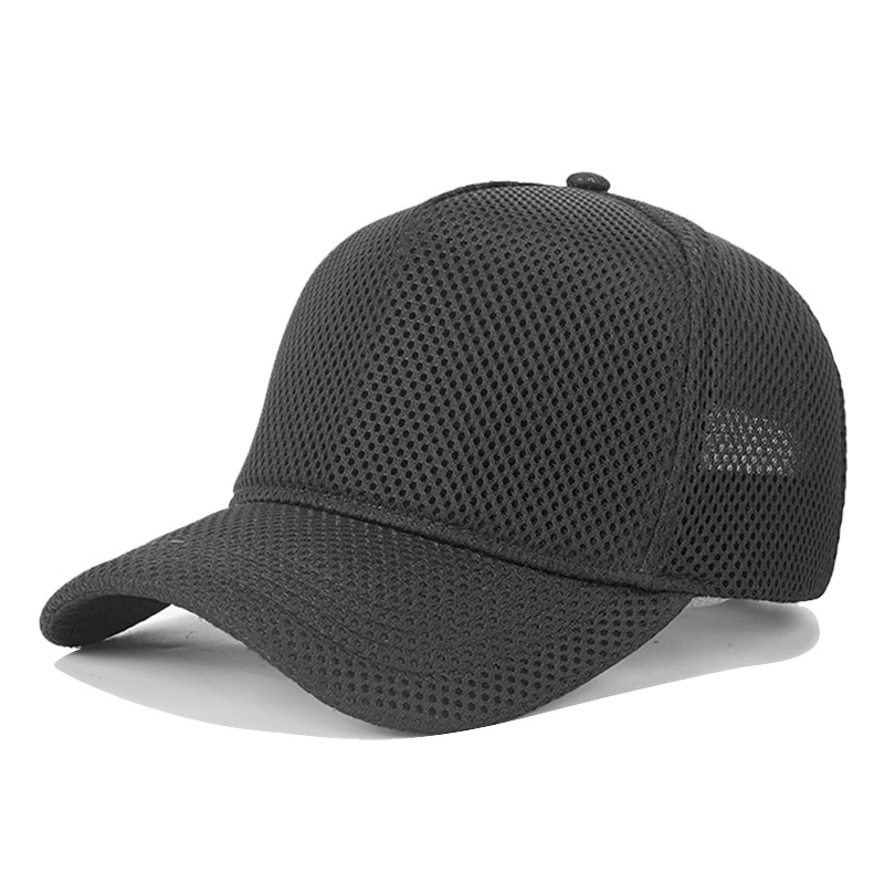 Casquette de Baseball respirante en maille à grosse tête 60-64cm pour hommes et femmes, Section fine, chapeau haut, protection solaire d'extérieur, chapeau en langue de canard: Gris foncé