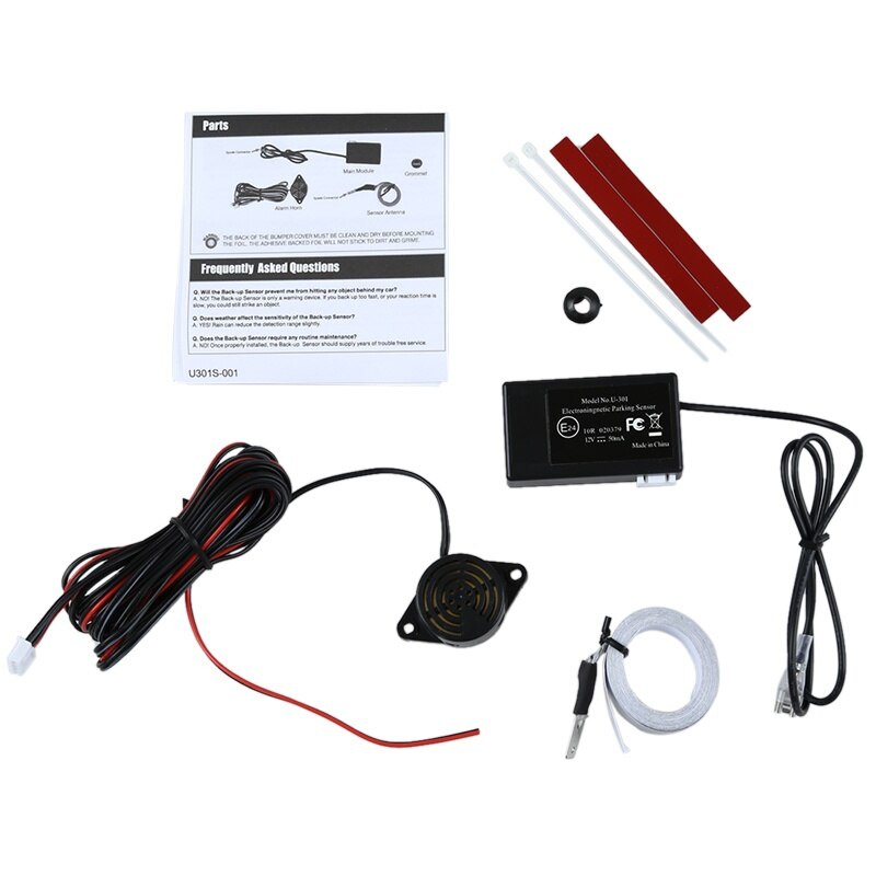 No Drills Holes Invisible In Bumber Electromagnetic Rear Parking Sensor Kit