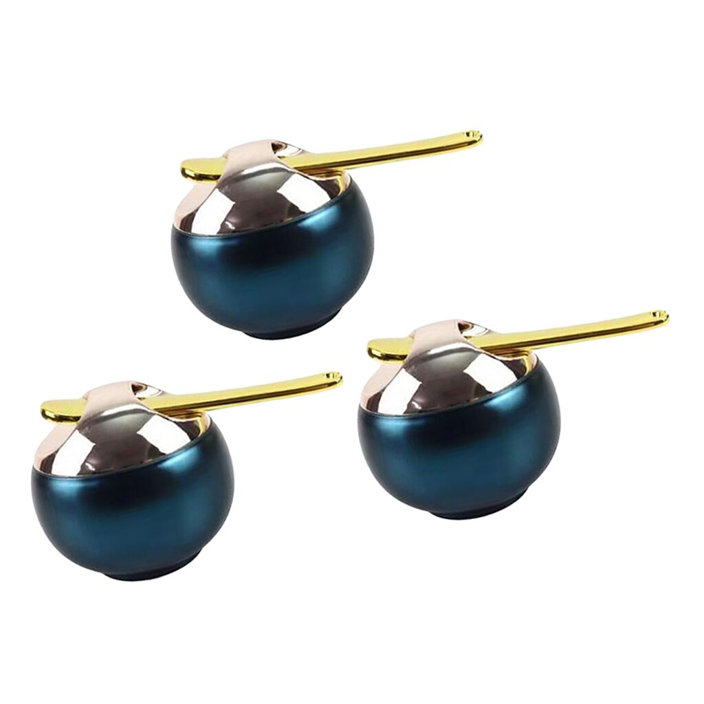 Set Of 3 8ml Blue Lip Balm Storage Jar Makeup Lipstick Pot Container Case