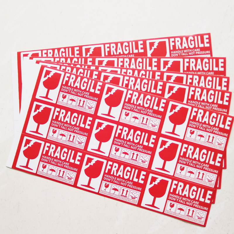 90x50mm Box Warning Label Fragile Products Sticker Handle With Care