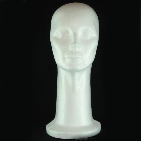 Cabeza de maniquí de espuma de poliestireno para mujer, con peluca, cabello, gafas y sombrero, y 53cm cabezas de maniquí de espuma.