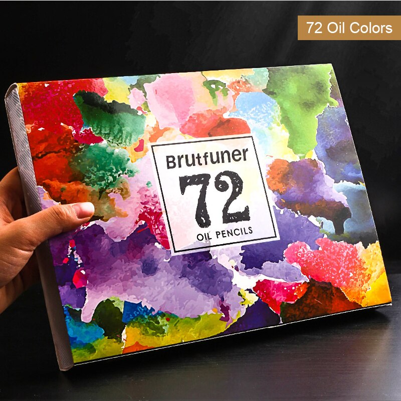 Lápices de colores al óleo profesionales, 48/72/120/160/180 colores, lápiz de acuarela suave de madera para la escuela, pintura, dibujo, suministros de arte: Oil 72 Colors