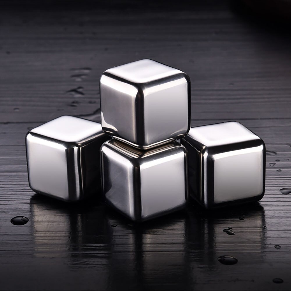1/6/8 Pcs Rvs Ijsblokjes, Herbruikbare Chilling Stones Voor Whiskey Wijn, houd Je Drankje Koud Langer