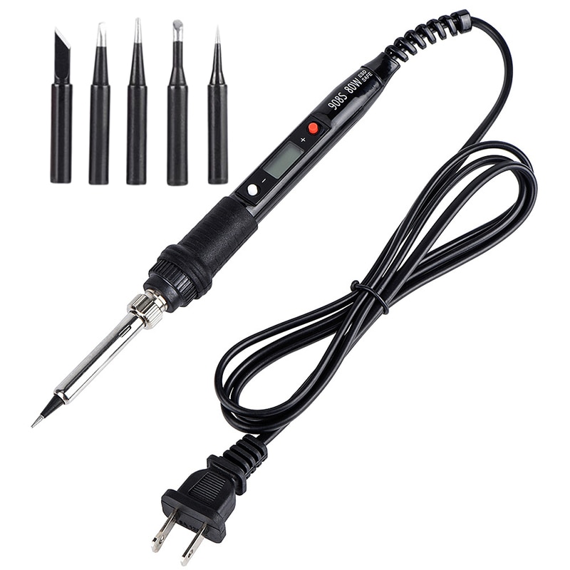 220V EU 80W Soldering Iron LCD Digital Display Temperature Adjustabl Electric Solder Iron Set Welding Rework Station Repair Kit