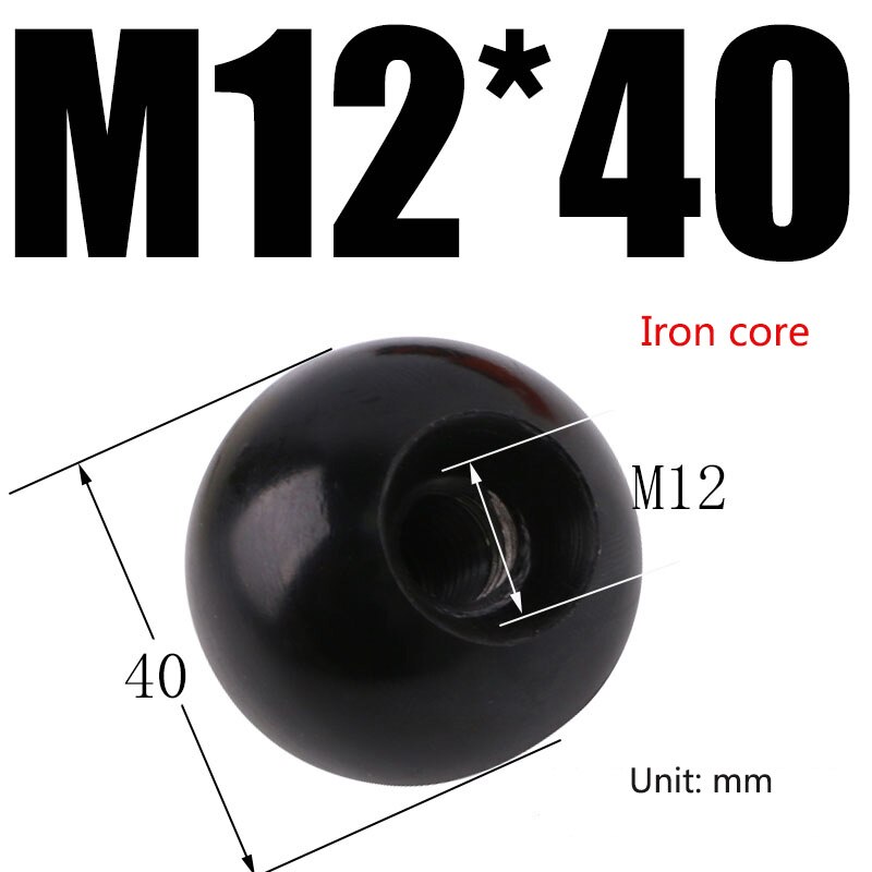 2 stück rot-schwarzer kugelhebelknopf mit kupferkern / bakelitkern / eisenkern, ersatz-rundgriff für werkzeugmaschinen  m4 m5 m6 m8 m10 m12: Violett/紫罗兰