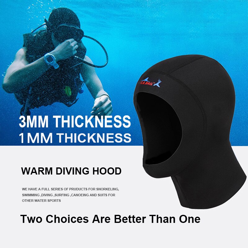 Dc01h 1mm or 3mm neopren dykkerhat uniex svømningshætte vinter koldtæt våddragter hoveddæksel dykkerhjelm