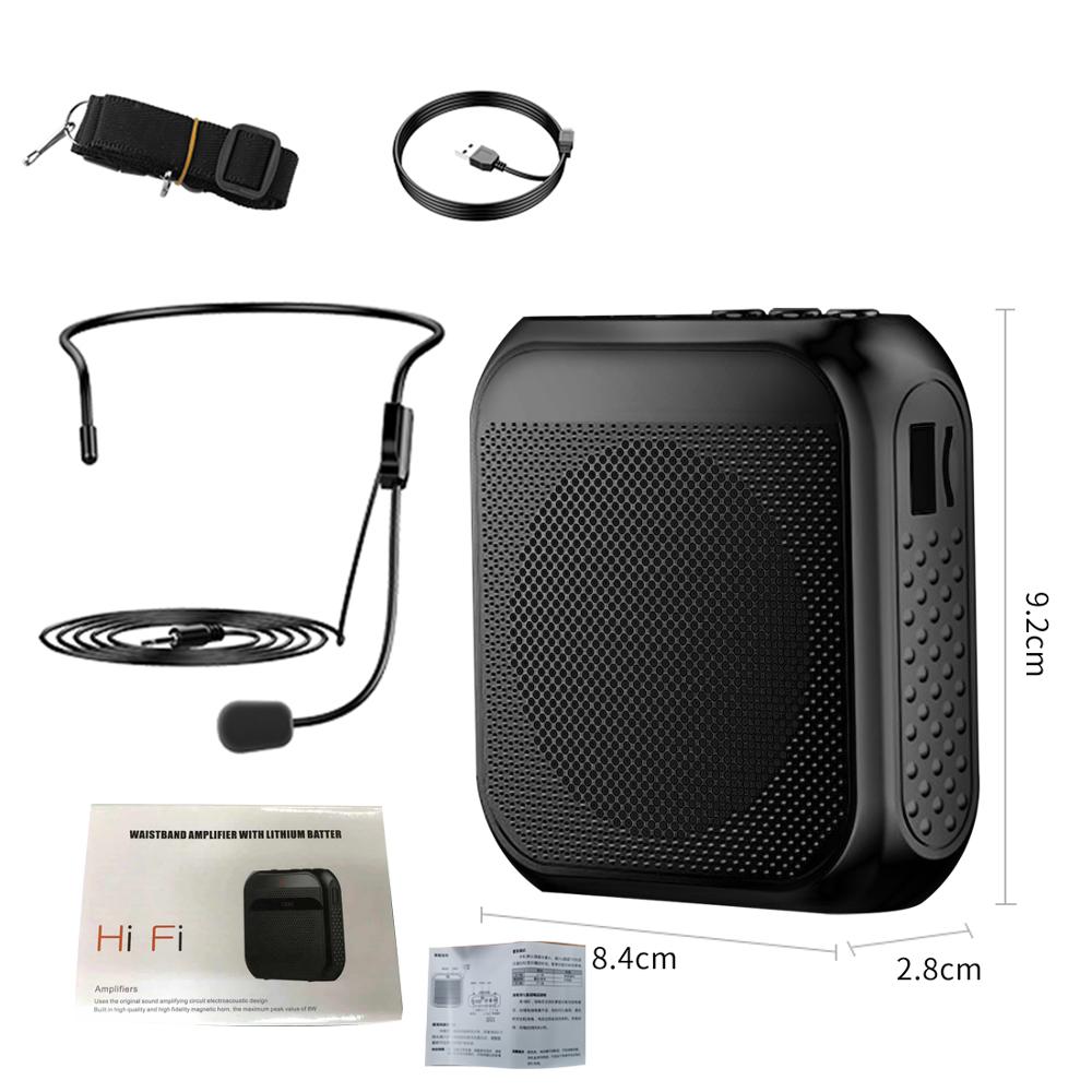 Bluetooth Voice Amplifier Wired Microphone Teacher Microphone Loudspesker with Loud and Clear Sound Amplifier for Instructor: Black