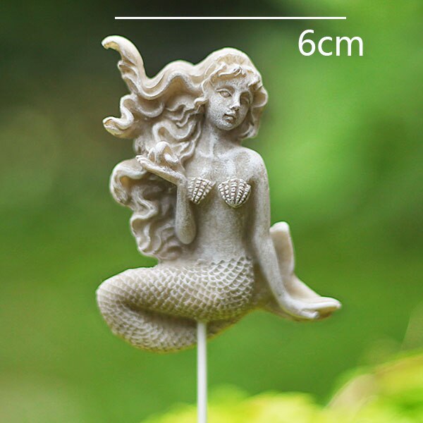 3Pcs/Set Mini Mermaid Miniatures Artificial Garden Fairy Angel Elf Resin Crafts Decorations Succulent Potted Plants For Home: 3