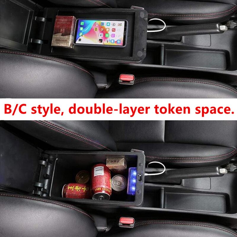 Pour Clio 4 accoudoir boîte magasin central boîte de contenu avec interface USB