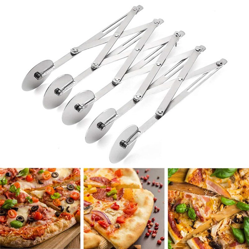 3/5/7 hjul kutter deig skiller side pasta kniv fleksibel rulleblad pizza bakverk skreller rustfritt stål bakeware verktøy 35