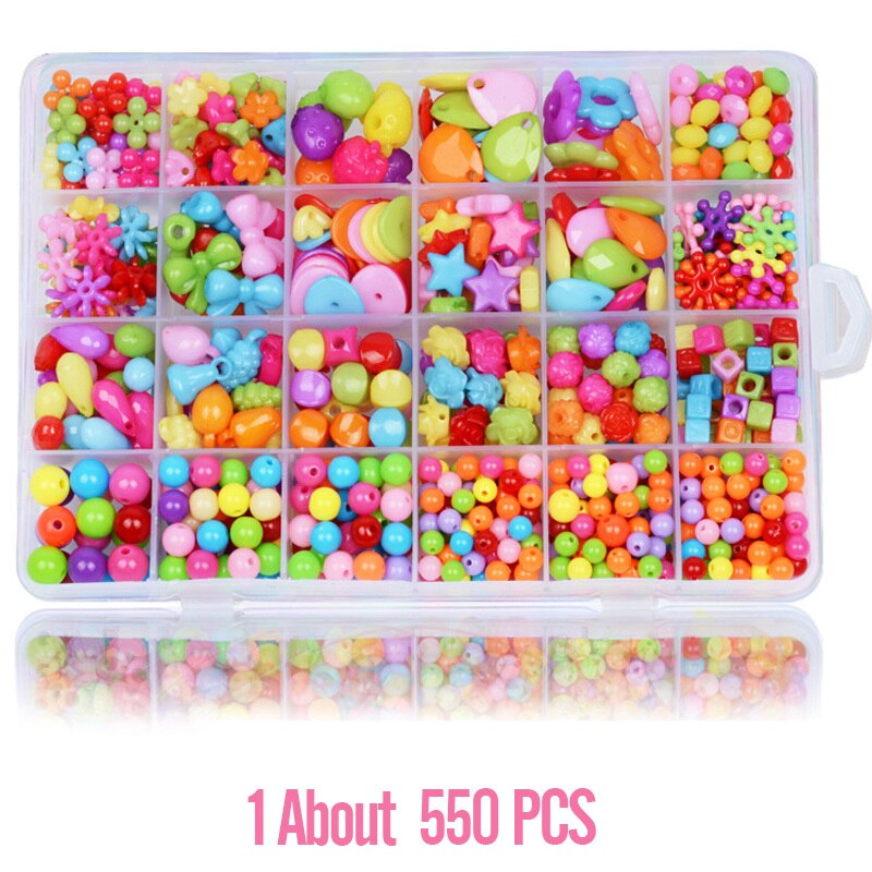 24 grade artesanal frisado brinquedos para crianças hama contas crianças artesanato diy pulseira colar fazer jóias kit meninas presente: Preto