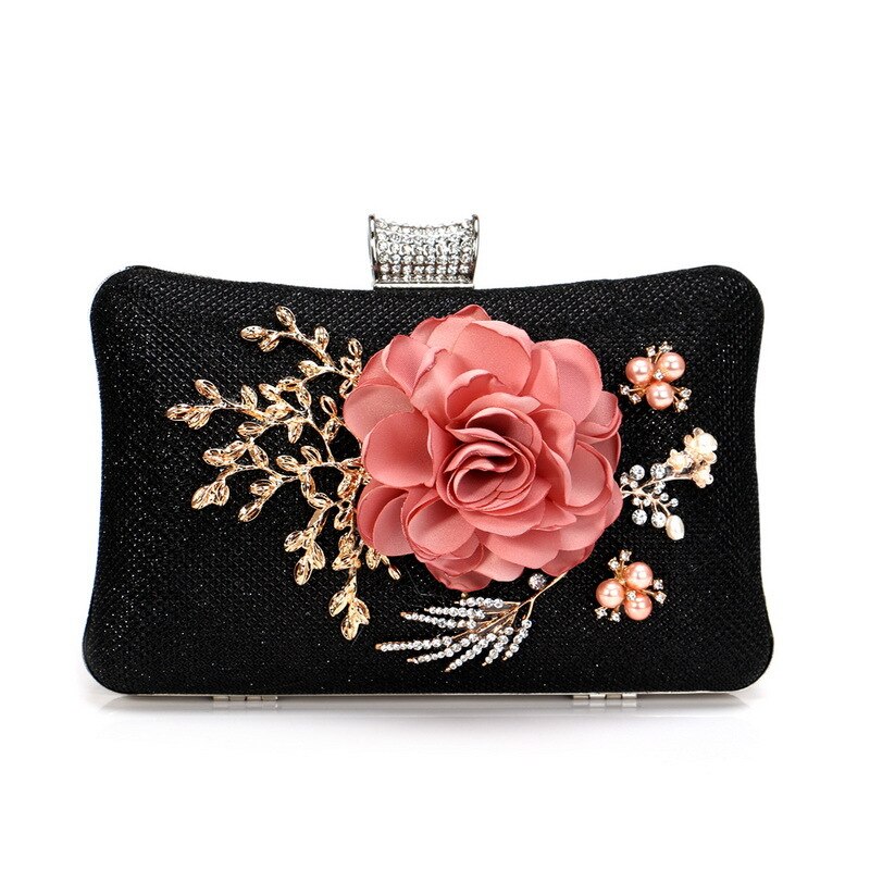 Avond clutch tas feest bruiloft kristallen clutch portemonnee crossbody tassen voor vrouwen luxe ketting schoudertas met strass zakje: Zwart