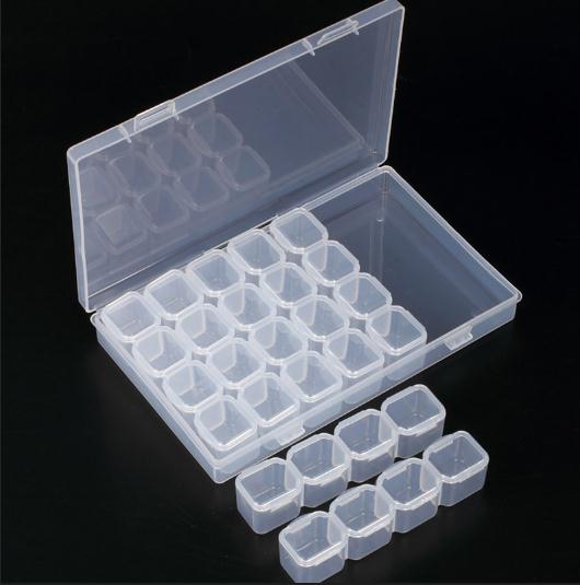 56/28/64 Grid 5d Diamond Painting Accessories Storage Box Diamond Painting Drill Storage Box Transparent Container For: 28 pcs box stick / 1set