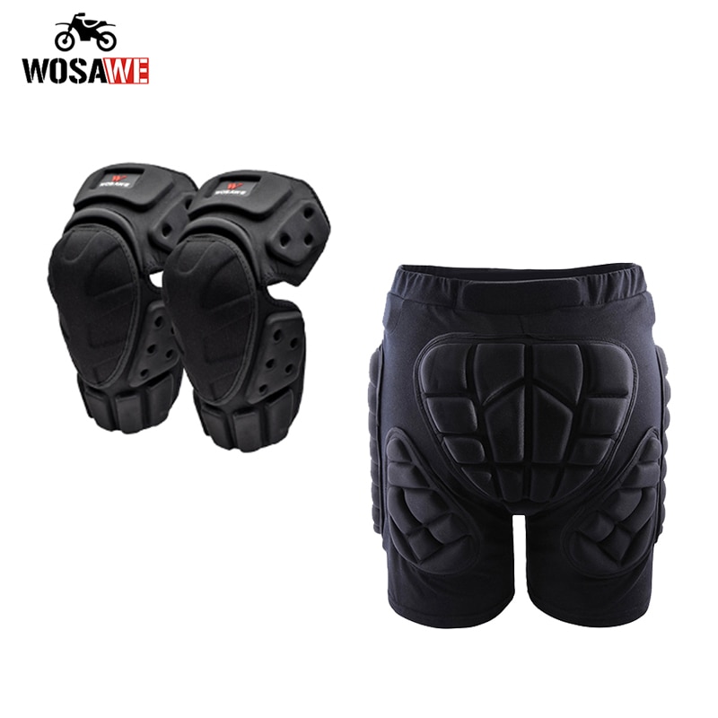Genouillères Moto WOSAWE - Protection Pro Adulte - Taille Unique Noire - EVA Rembourré