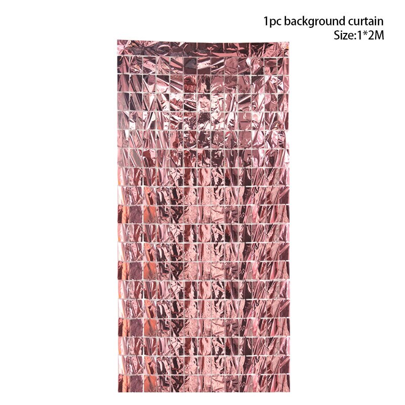 1*2M Glitter Sequin Backdrop Curtain for Wedding Party Decor rose gold Foil Tinsel Curtain Baby Shower Birthday Party Background: rose gold