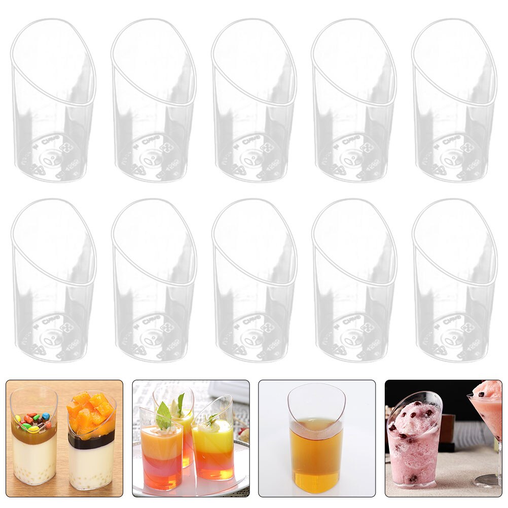 20pcs Jelly Pudding Mousse Cups Fruit Dessert Yogurt Cups Kitchen Yogurt Cups (White)