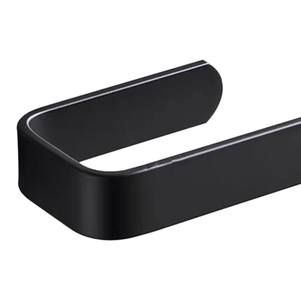 Akryl toalettpapper hållare vävnad rack väggmonterat badrum kök rulle hållare papper vävnad rack krok modern svart galge