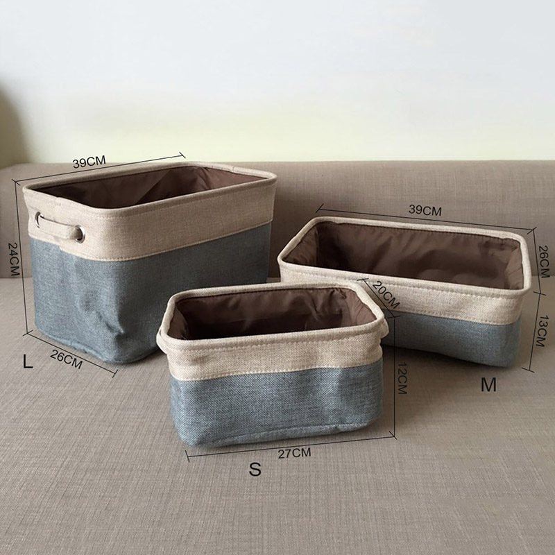 Cover-less Cotton Linen Red Baskets Toy Large Storage Clothes Canvas Box Wine Double-layer Compartment