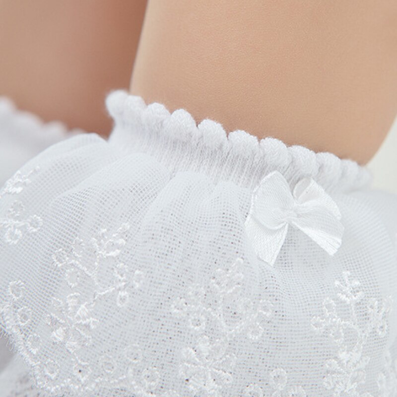 Calzini in pizzo con frange con occhielli per neonate calzini con bordi in pizzo bianco calzini da principessa per neonati calzini estivi per bambina