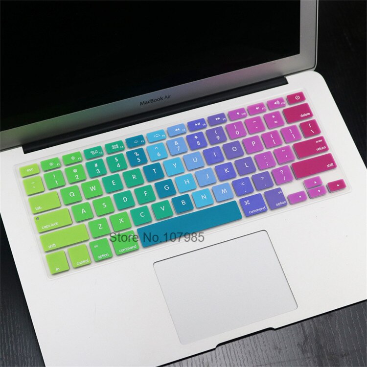 Englisch UNS Geben Silikon Tastatur Abdeckung Schutz Haut fallen Für Apfel Macbook Luft 13 Laptop a1466: Regenbogen