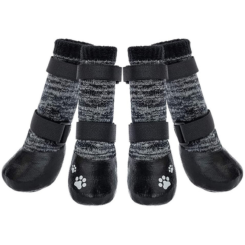 Verstelbare Strape Winter Warme Outdoor Waterdicht Anti-Slip Hond Sokken Anti Slip Kleine En Grote Pet Schoenen Hond Katoen schoenen