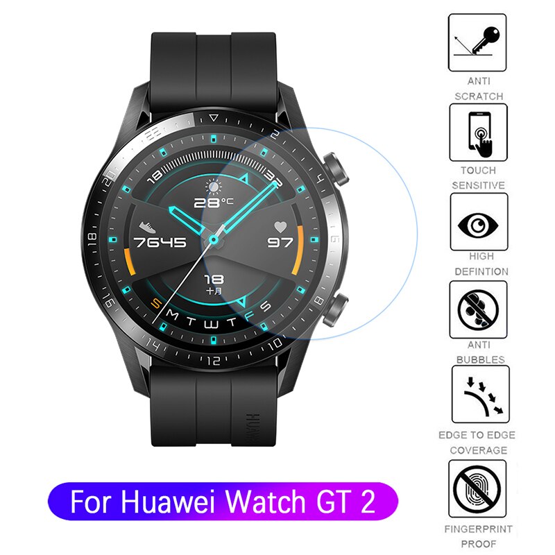 2.5D Arc Rand Transparant Gehard Film Geschikt Voor Huawei Horloge GT2 46Mm 42Mm High-Definition Front Film krasbestendig