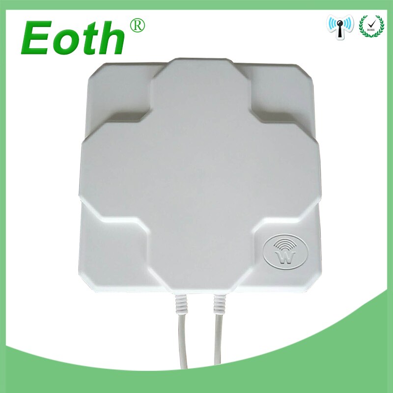 Antena externa direcional aérea do mimo do ganho alto 18dbi 698-2690 mhz 4g do painel exterior masculino da antena n de 4g lte para o roteador sem fio: WHITE