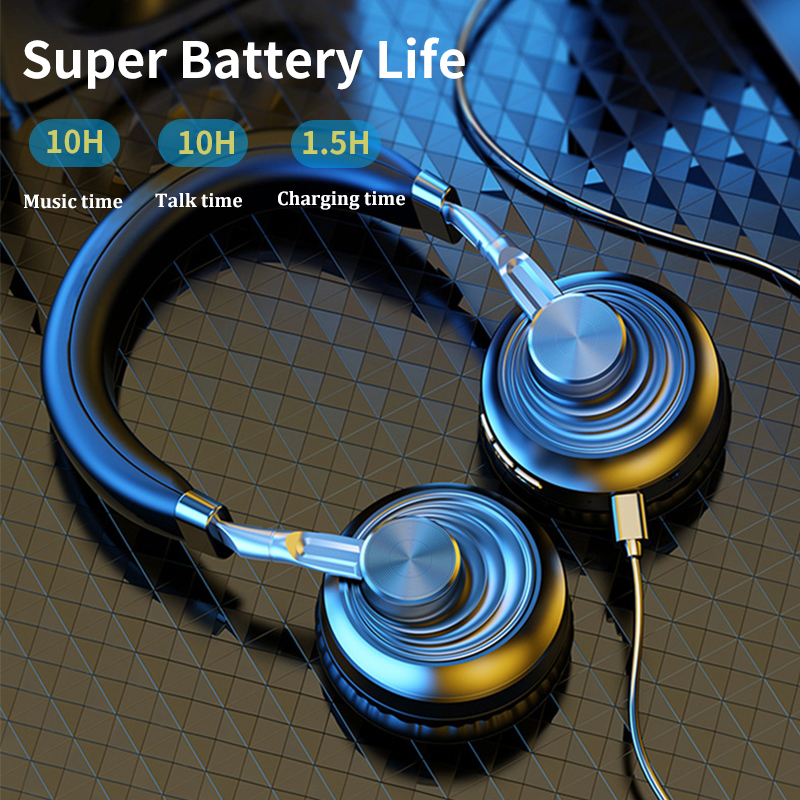 Draadloze Hoofdtelefoon Met Mic Audifonos Hifi Bluetooth 5.0 Headset Metalen Gaming Koptelefoon Sport Opvouwbare All-Inclusive Oortelefoon