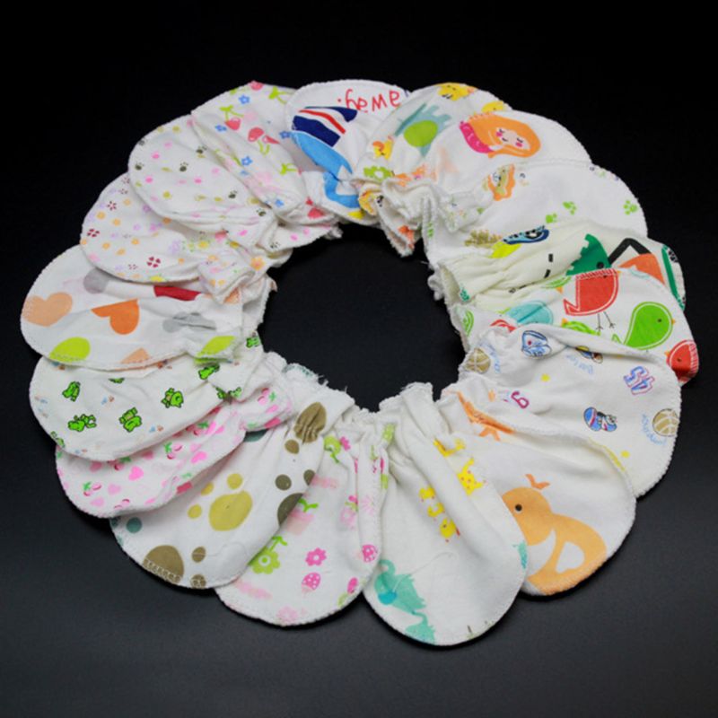 KLV 10 paia/lotto Del Bambino Anti Scratch Mittens Guanti di Cotone Morbido Infantile Paramani Guanti Accessori Per La Cura Del Bambino