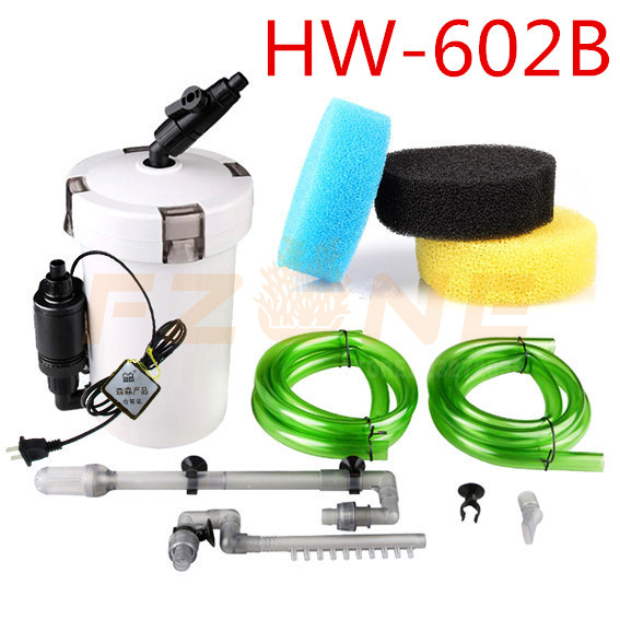 Filtro para acuario Sunsun, Ultra silencioso, filtro cilíndrico externo para acuario, cubo Pre filtro, cubo para peces y plantas: HW602B With Pump