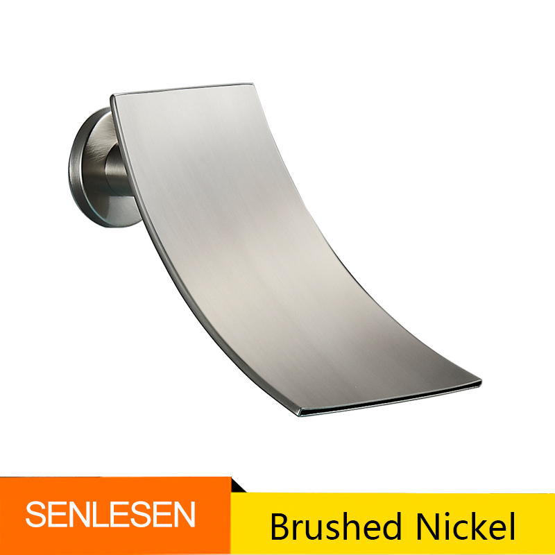Senlesen – bec de robinet de lavabo mural, accessoires de robinet de douche en laiton, remplacement du bec de baignoire en cascade, Chrome/noir/or brossé: Chocolat