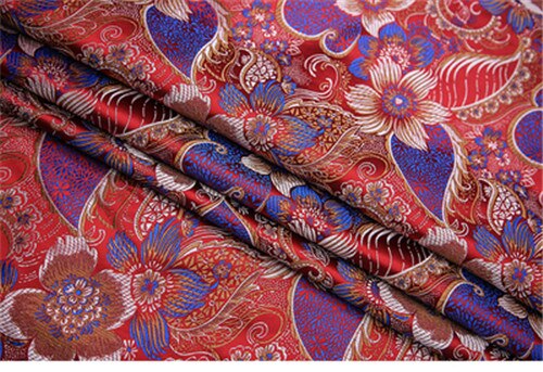 CF654 The High Florals Embroidery Jacquard Silk Brocade Fabric Chinese Wedding Dress Fabric Buddhism Clothes