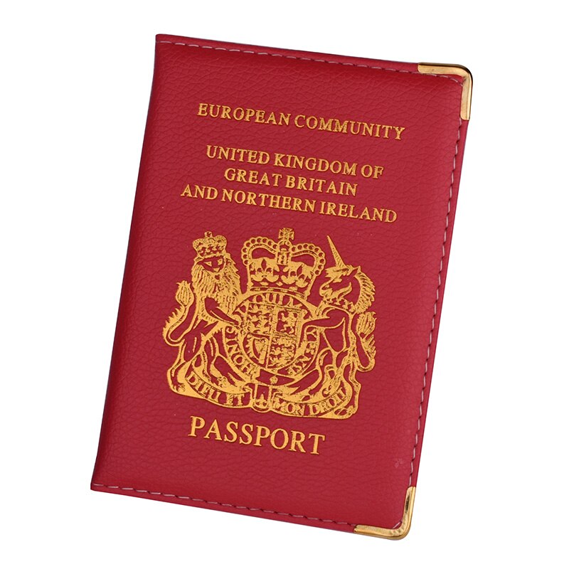 UK and European Passport Holder PU Leather Covers for UK Men Women French Passports Organizer for Travelling: Red