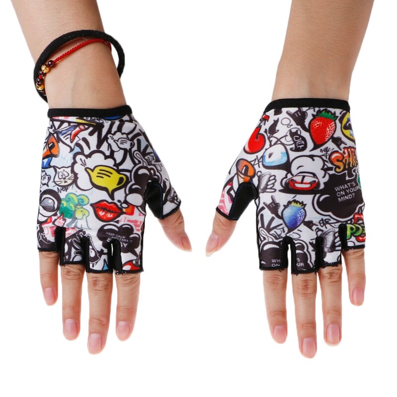 Kids Gloves Half Finger Breathable Skate Riding Anti Slip Outdoor Gloves children