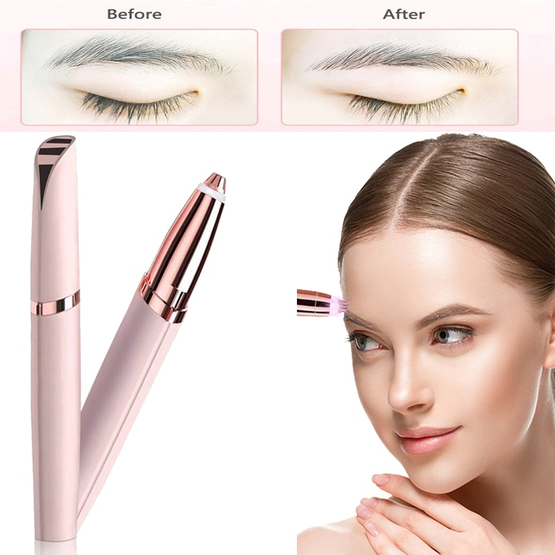 Tondeuse à sourcils sans douleur, stylo d&#39;épilation, rasoir, Mini batterie de coupe, épilateur Facial Portable pour femmes