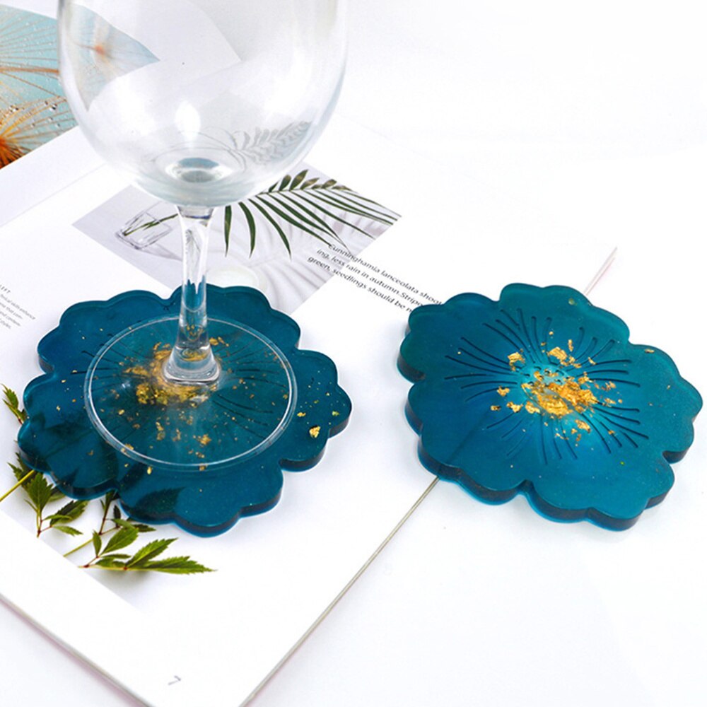 3Pcs Coaster Molds for Resin Casting Flower Epoxy Craft DIY Coaster Making Molds