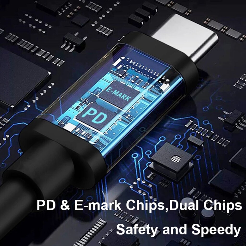 65w usb type-c laptop power adapter charging cable dc jack plug dual e-mark chip converter for hp, lenovo, and dell laptops