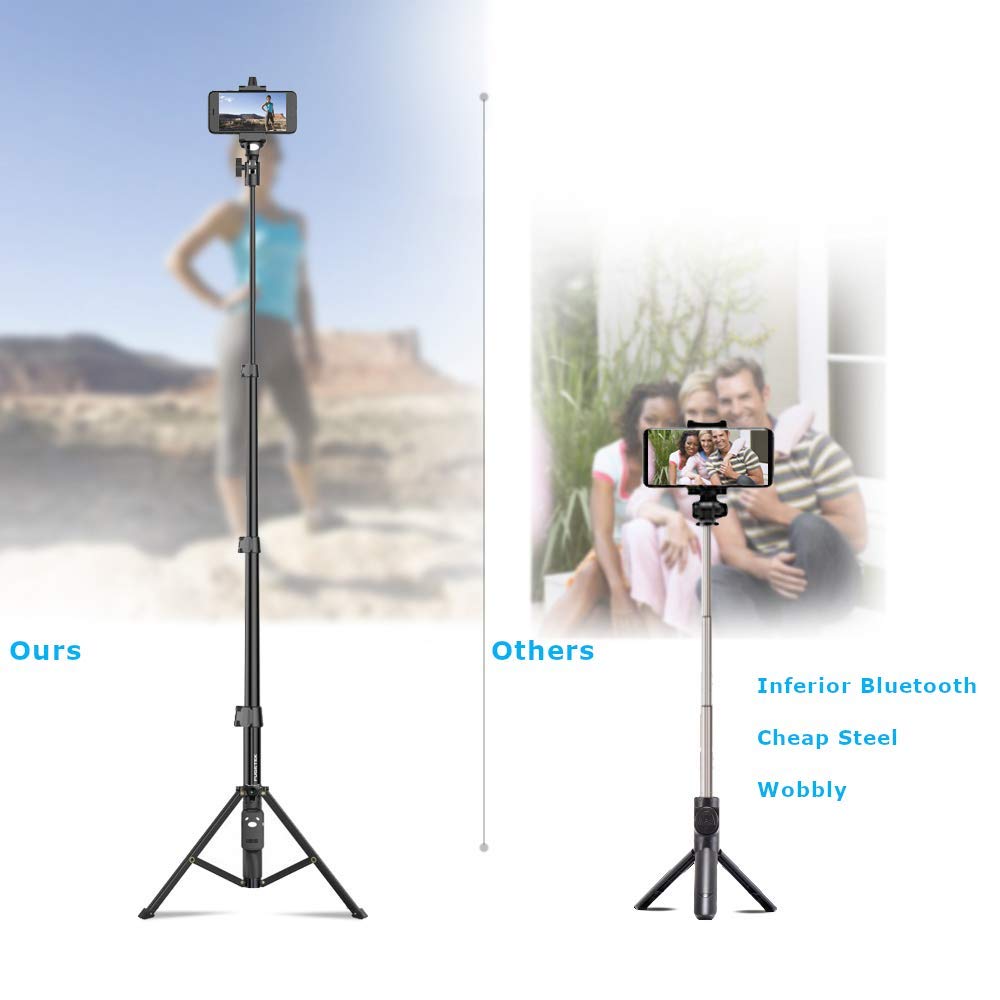 Mobiltelefon selfie stick rese stativ ställ för mobiltelefoner iphone ipad huawei xiaomi redmi surfplattor trådlös bluetooth portabl