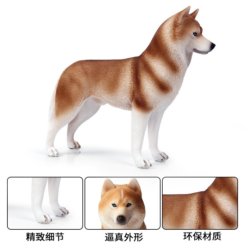 17*5*13.5CM solid simulation animal model large husky pet dog Siberian husky toy decoration